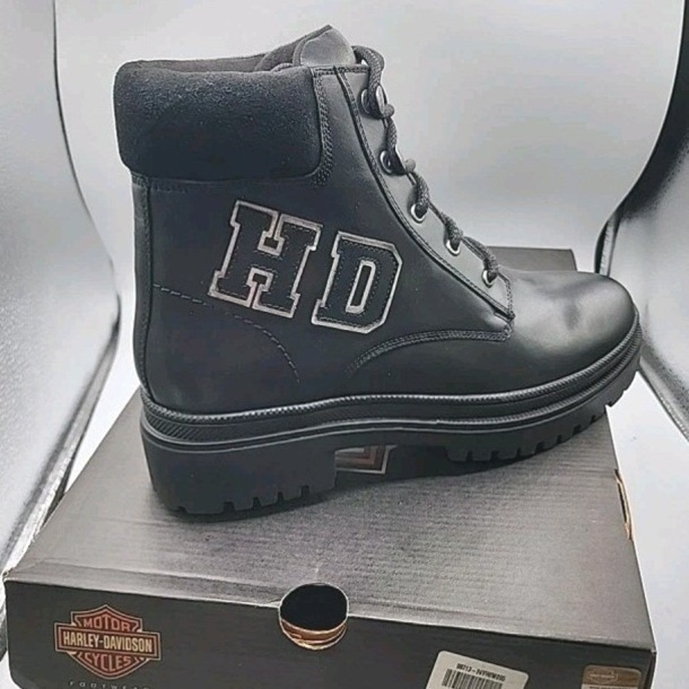 Harley Davidson 120TH Women's NEW Black Leather Riding Boots Size 9.5